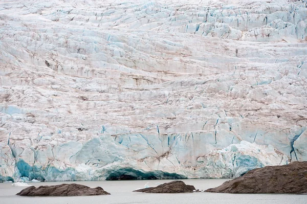 Παγετώνας Nordenskildbreen Καλοκαίρι Κοντά Pyramiden Κατά Της Ακτής Του Billefjord — Φωτογραφία Αρχείου