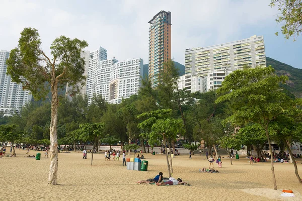 Hongkong Kina September 2012 Koppla Oidentifierade Personer Stanley Town Beach — Stockfoto