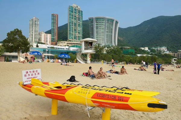 Hong Kong China Setembro 2012 Pessoas Não Identificadas Relaxam Praia — Fotografia de Stock