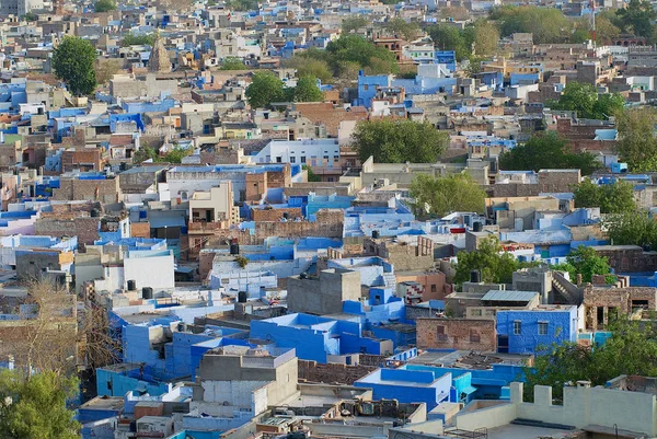 Jodhpur Indie Duben 2007 Pohled Modré Malované Rezidenční Budovy Džódpur — Stock fotografie