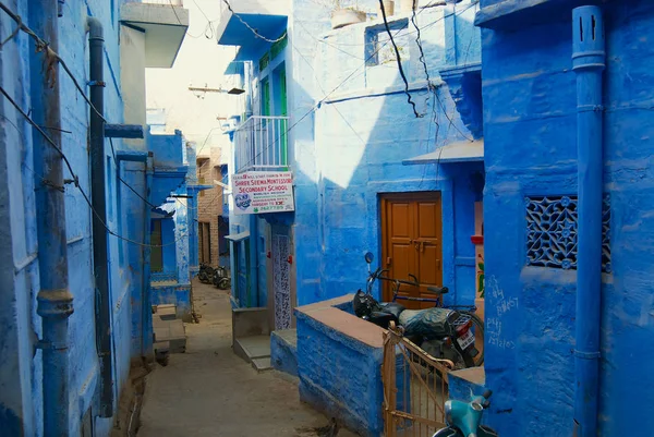 Jodhpur Hindistan Nisan 2007 Tarihi Geleneksel Mavi Boyalı Eski Binalar — Stok fotoğraf