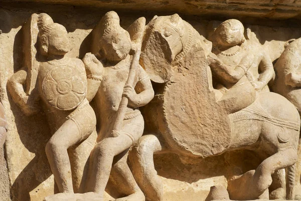 Sochy Vishvanatha Chrámu Západní Chrámů Khajuraho Madhya Pradesh Indie Unesco — Stock fotografie