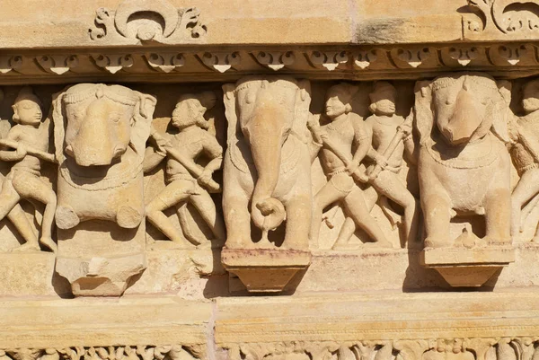 Sochy Vishvanatha Chrámu Západní Chrámů Khajuraho Madhya Pradesh Indie Unesco — Stock fotografie