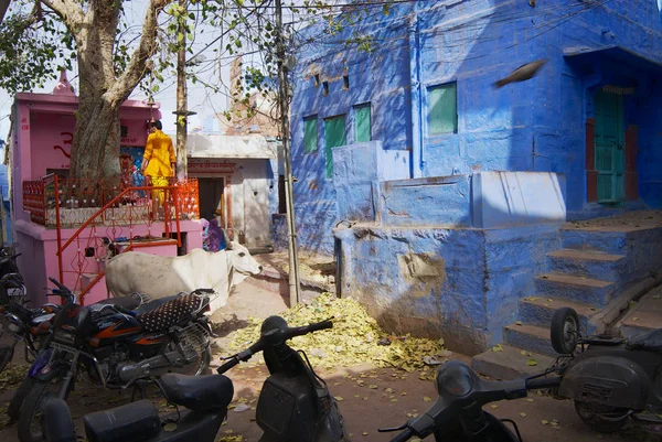 Jodhpur Hindistan Nisan 2007 Tarihi Geleneksel Mavi Boyalı Eski Binalar — Stok fotoğraf