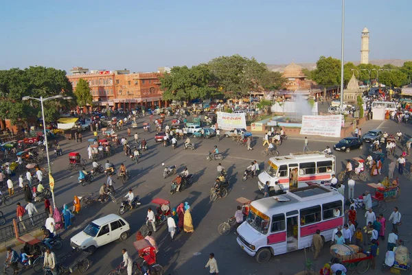 Jaipur Indie Března 2007 Pohled Rušnou Ulici Města Během Večerní — Stock fotografie