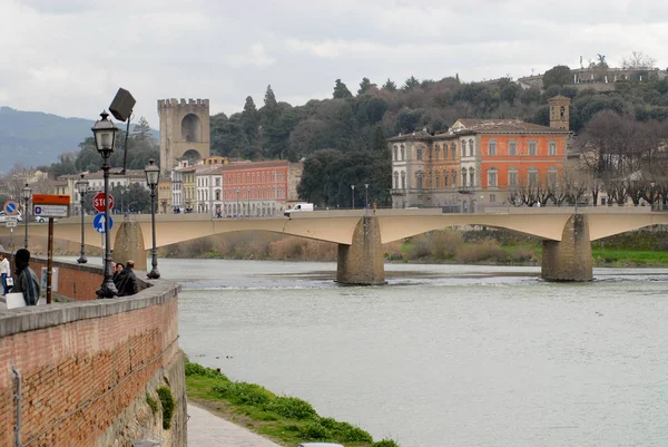 Florence Olaszország Március 2007 Tekintettel Történelmi Épületek Egy Felhős Napon — Stock Fotó