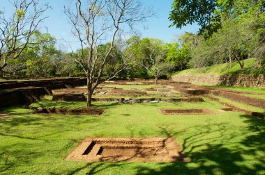 Sigiriya, Sri Lanka'daki antik binalar yıkıntılar. Sigiriya Unesco Dünya Mirası listesi.