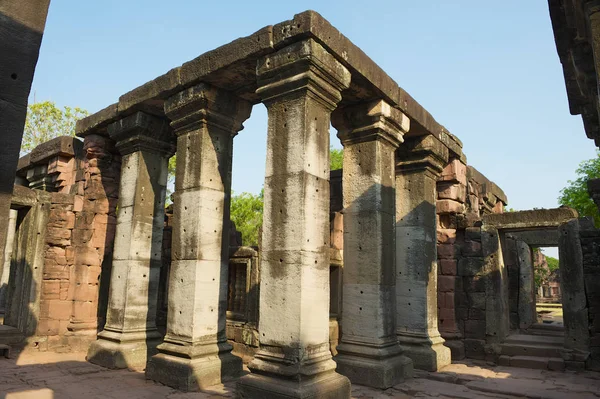 Columns Ruins Hindu Temple Phimai Historical Park Nakhon Ratchasima Thailand — Stock Photo, Image