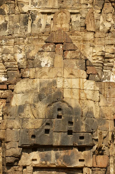 Decoração Exterior Prang Sam Yot Originalmente Santuário Hindu Convertido Budista — Fotografia de Stock