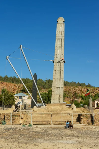 在埃塞俄比亚阿克苏姆，倾斜的巨石方尖碑，阿克苏米文明的象征. — 图库照片