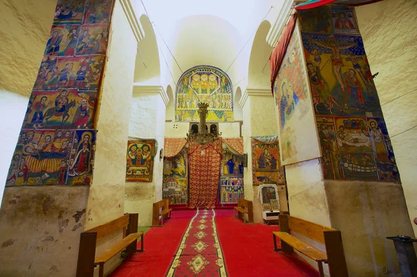 인테리어 시 온, 모든 정통 에티오피아 Aksum, 에티오피아에 대 한 가장 신성한 곳의 성모 마리아 교회. — 스톡 사진
