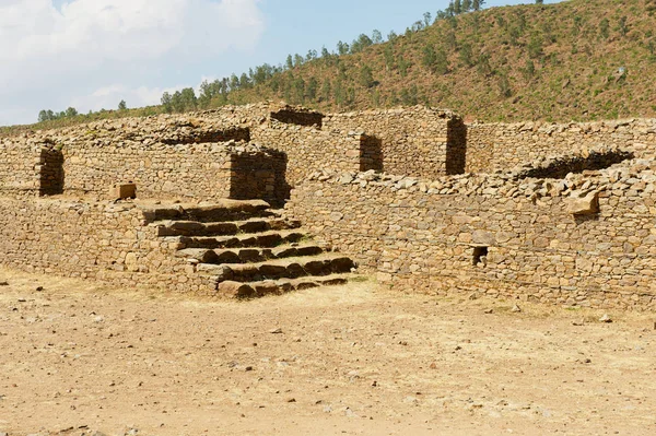 Ερείπια Του Παλατιού Της Βασίλισσας Σίμπα Στο Aksum Αιθιοπία — Φωτογραφία Αρχείου