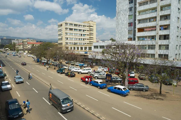 Addis Ababa Ethiopia January 2010 View Street Downtown Addis Ababa — Stock Photo, Image