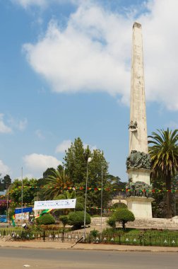 Addis Ababa, Etiyopya - 18 Ocak 2010: Addis Ababa, Etiyopya'da Yekatit 12 anıtı. 
