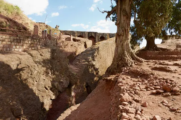 Lalibela Ethiopia January 2010 Ruins Monolithic Rock Hewn Church Unesco — Stock Photo, Image