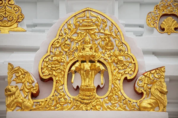 Surat Thani Thailand April 2012 Wall Decoration White Pagoda Remains — Stock Photo, Image