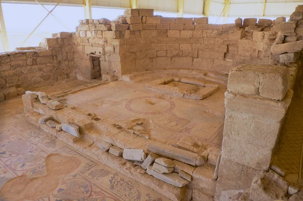 Ancient Roman Floor Mosaic Ruins Saint Stevens Church Archeological Site — Stock Photo, Image