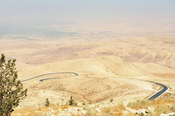 Pustynny Krajobraz Górski Widziany Góry Nebo Jordania — Zdjęcie stockowe
