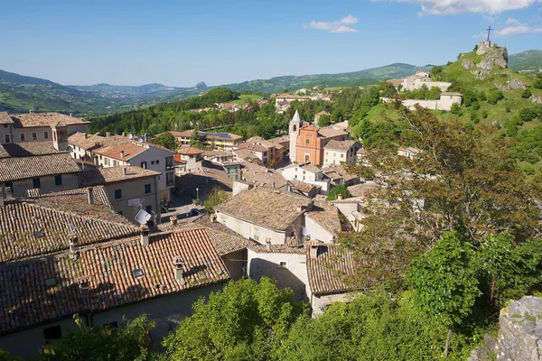 Pennabilli Italy May 2013 View Central Part Cross Hill Medieval — Stock Photo, Image