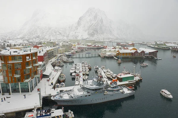 Svolvaer Norwegen März 2011 Blick Auf Den Hafen Von Svolvaer — Stockfoto