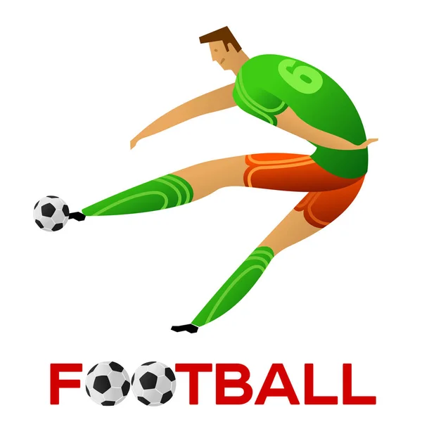 Soccer player against the background — Stock Vector