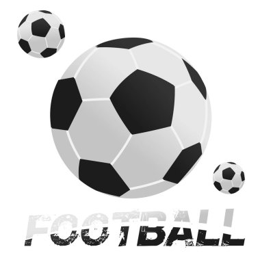 Top futbol oyuncusu. Futbol ile iki top yazı. Campionship futbolcu. Aptal renk vektör çizim düz stil beyaz arka plan üzerinde izole içinde.