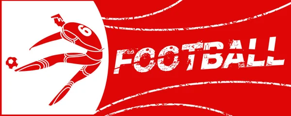 Banner Mit Fußballer Fußball Mit Zwei Bällen Fußballspieler Der Meisterschaft — Stockvektor