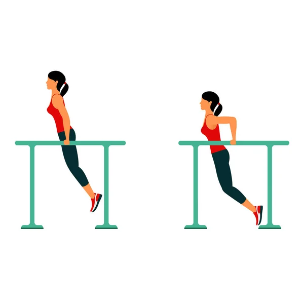 Fitness oefeningen voor sterk en mooi lichaam — Stockvector