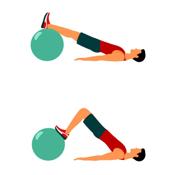 Ejercicios de fitness para un cuerpo fuerte y hermoso — Vector de stock