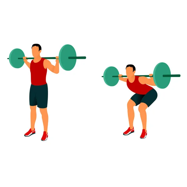 Fitnessövningar för starka och vackra kropp — Stock vektor