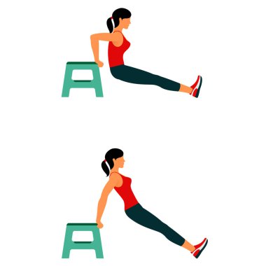 Fitness egzersizleri için güçlü ve güzel vücut. Fitness, aerobik ve egzersiz spor salonunda egzersiz. Çizgi stili beyaz arka plan üzerinde izole jimnastik salonu simgeler vektör kümesi. İnsanlar jimnastik salonu. Spor salonu ekipman.