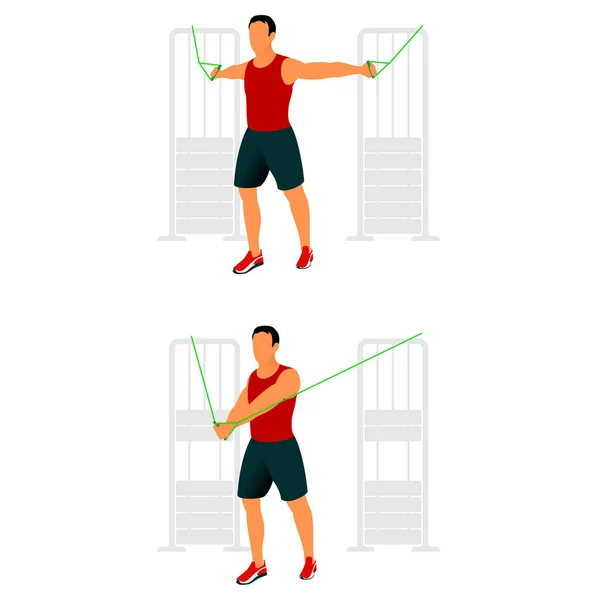 Ejercicios Fitness Para Cuerpo Fuerte Hermoso Ejercicio Físico Aeróbico Entrenamiento — Vector de stock