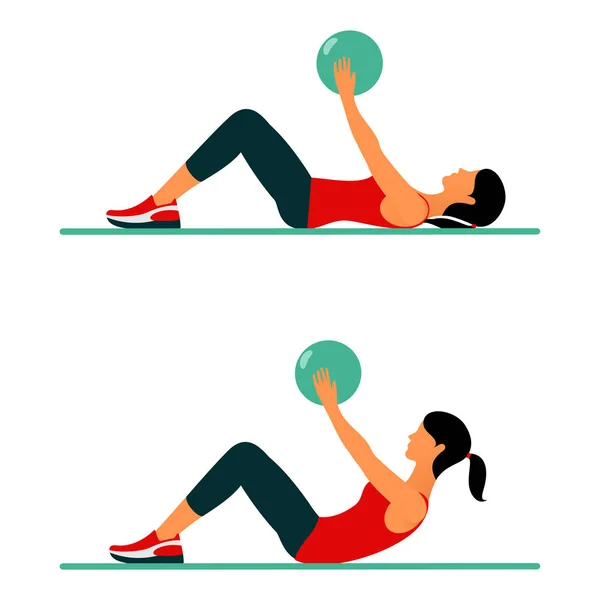 Ejercicios Fitness Para Cuerpo Fuerte Hermoso Ejercicio Físico Aeróbico Entrenamiento — Vector de stock