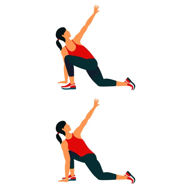 Ejercicios Fitness Para Cuerpo Fuerte Hermoso Ejercicio Físico Aeróbico Entrenamiento — Vector de stock