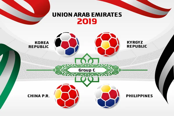 Resultados Ilustración Vectorial Tablas Clasificación Torneo Campeonato Emiratos Árabes Unidos — Vector de stock