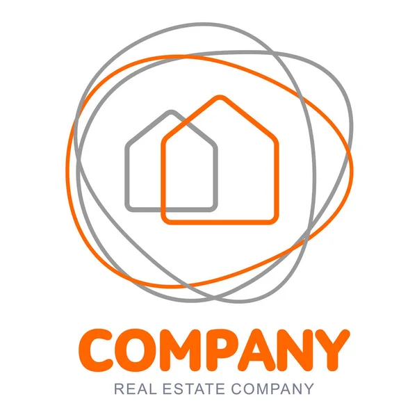 Set di modelli di logo della società immobiliare per l'identità aziendale — Vettoriale Stock