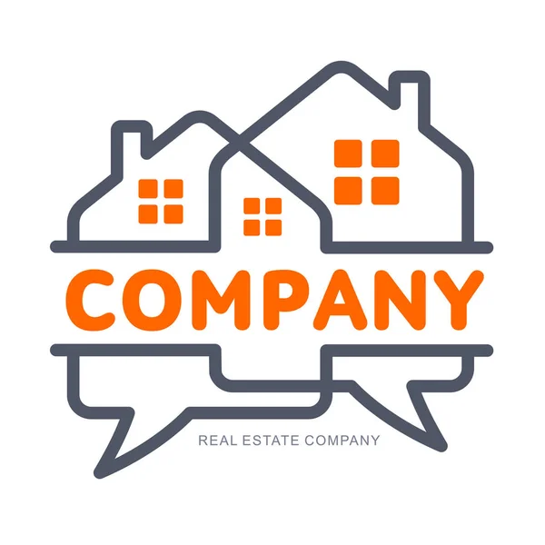 Set di modelli di logo della società immobiliare per l'identità aziendale — Vettoriale Stock