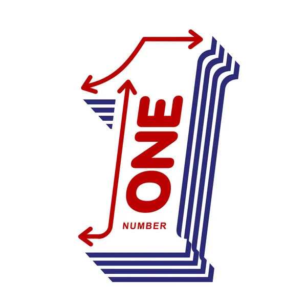 Δύο χρώματα πρότυπα γραφικών αριθμός ένα λογότυπο — Διανυσματικό Αρχείο