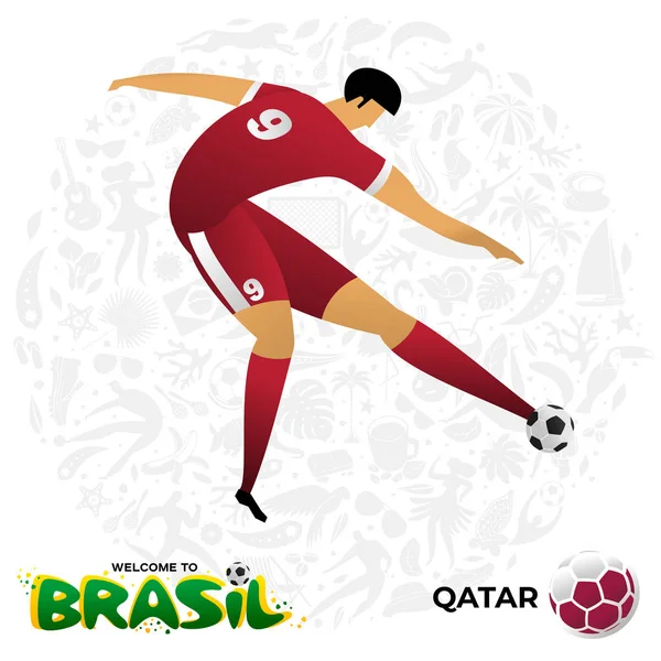 Jugador de fútbol en forma de equipos nacionales . — Vector de stock