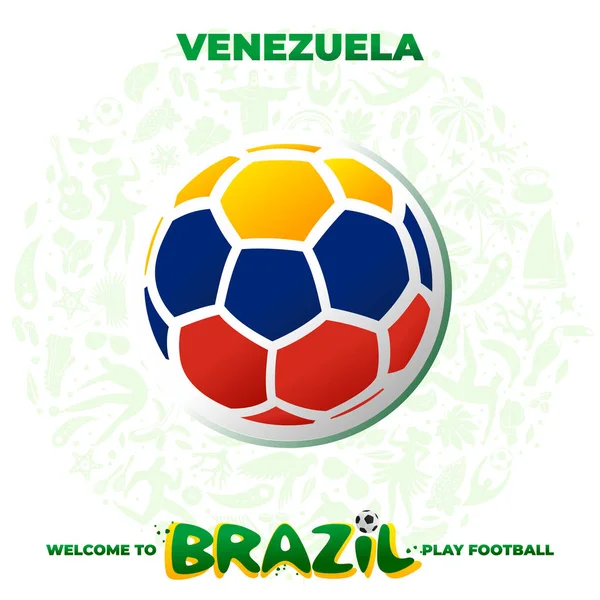 Pelota de fútbol en los colores de la bandera nacional — Vector de stock