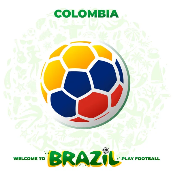 Μπάλα ποδοσφαίρου στα χρώματα της εθνικής σημαίας — Διανυσματικό Αρχείο