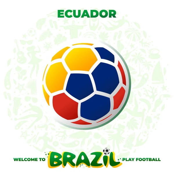 Pelota de fútbol en los colores de la bandera nacional — Vector de stock