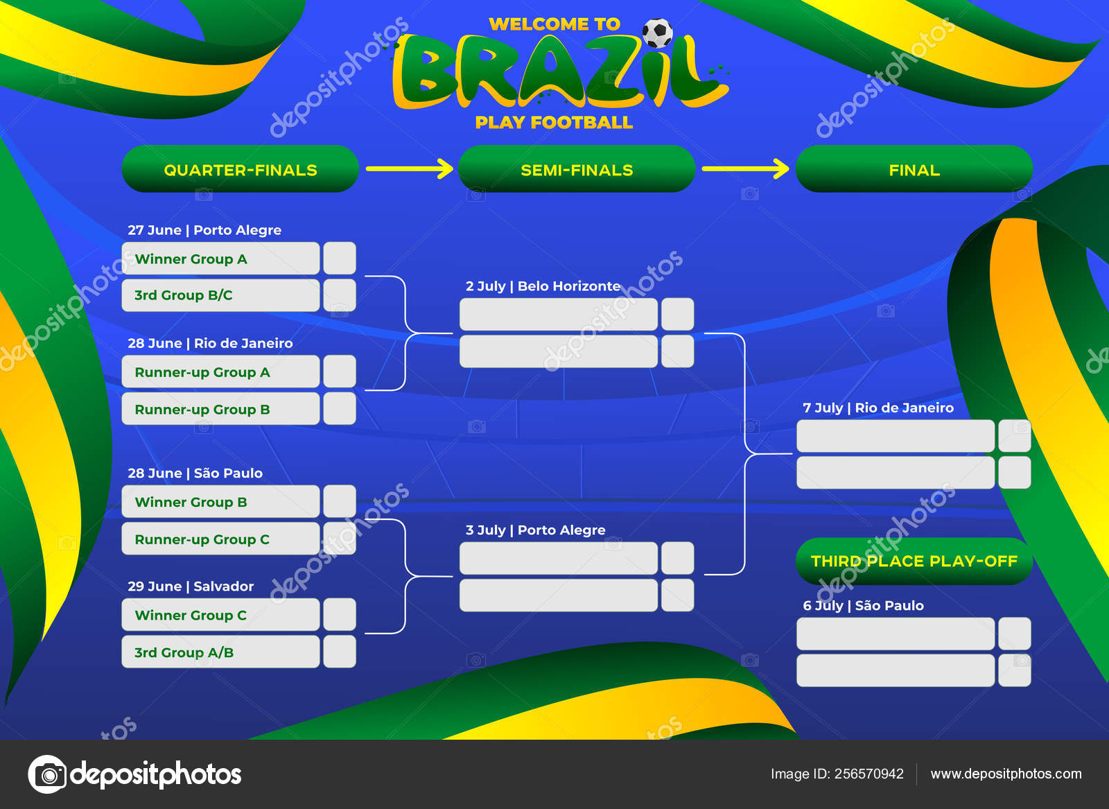 Free Vector  Flat football championship groups table template