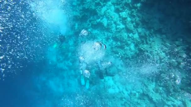 4k pomalý pohyb-úžasné bubliny pod vodou. — Stock video