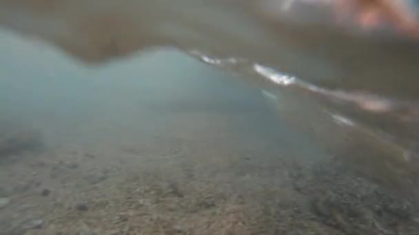 Surface du sol sous l'eau de mer — Video