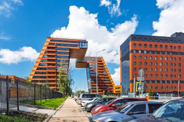 Novosibirsk, Batı Sibirya, Rusya Federasyonu-Haziran 2, 2018: Teknopark nın Novosibirsk Akademgorodok (Akadempark). Novosibirsk, Novosibirsk bölgesi, Batı Sibirya, Rusya Federasyonu