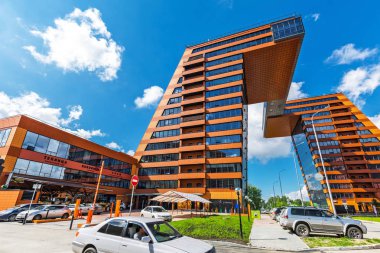 Novosibirsk, Batı Sibirya, Rusya Federasyonu-Haziran 2, 2018: Teknopark nın Novosibirsk Akademgorodok (Akadempark). Novosibirsk, Novosibirsk bölgesi, Batı Sibirya, Rusya Federasyonu
