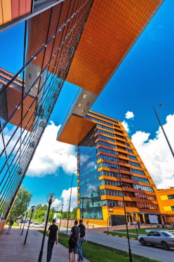 Novosibirsk, Batı Sibirya, Rusya Federasyonu-Haziran 2, 2018: Teknopark nın Novosibirsk Akademgorodok (Akadempark). Novosibirsk, Novosibirsk bölgesi, Batı Sibirya, Rusya Federasyonu