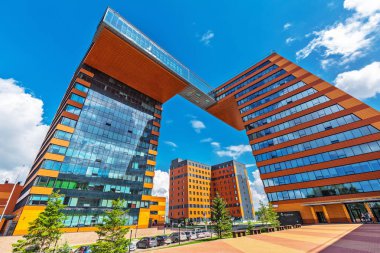 Novosibirsk, Batı Sibirya, Rusya Federasyonu-Haziran 2, 2018: Teknopark nın Novosibirsk Akademgorodok (Akadempark). Novosibirsk, Novosibirsk bölgesi, Batı Sibirya, Rusya Federasyonu