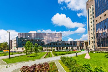 Novosibirsk, Batı Sibirya, Rusya Federasyonu - 2 Haziran 2018: Novosibirsk state Üniversitesi (Nsu). Yeni bina
